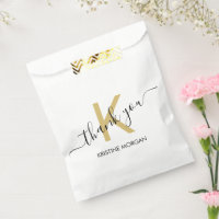 Thank you gold monogram script