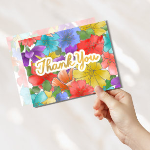 Thank You Gold Script Modern Watercolor Floral