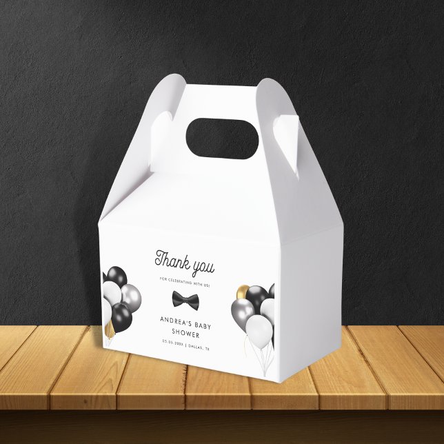 Thank You Gold Silver Balloons Retro Baby Shower Favour Box (Creator Uploaded)