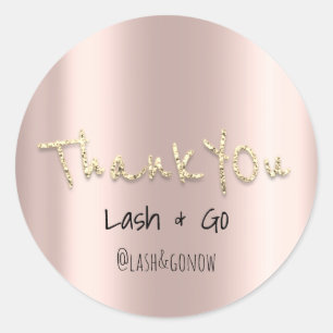 Thank You Gold Sweet 16th Wedding Favour Rose Classic Round Sticker