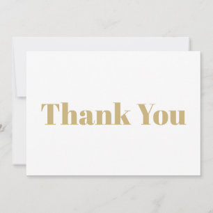 Thank You gold white modern elegant note card