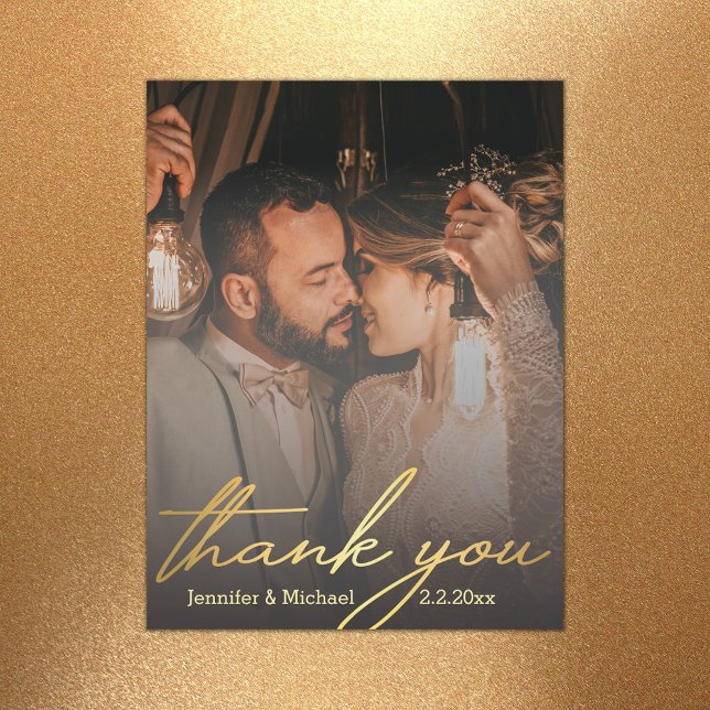  thank you,golden calligraphy wedding photo magnet (Creator Uploaded)