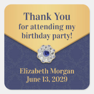 Thank You Golden Damask Sticker