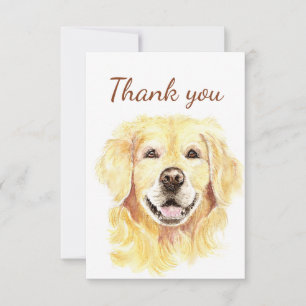 Thank You Golden Retriever Dog Animal Blank Inside