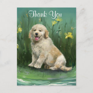 Thank You Golden Retriever Puppy Postcard