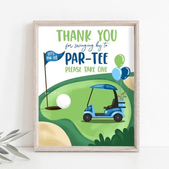 Thank You Golf Par-Tee Boy Birthday Sign (Creator Uploaded)