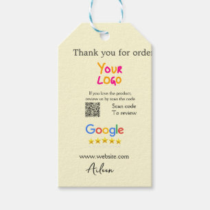 Thank you Google review scan QR business Gift Tags