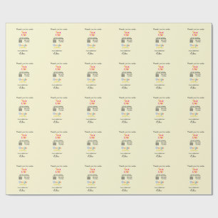 Thank you Google review scan QR business Wrapping Paper