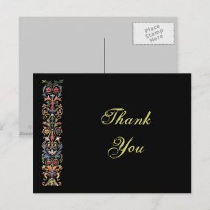 Thank You Gothic Postcard Editable Postcard