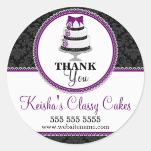 Thank You Gourmet Cake Bakery Box Seals