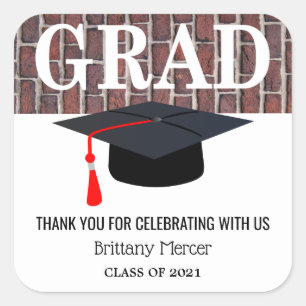 Thank  You Graduate Square Sticker