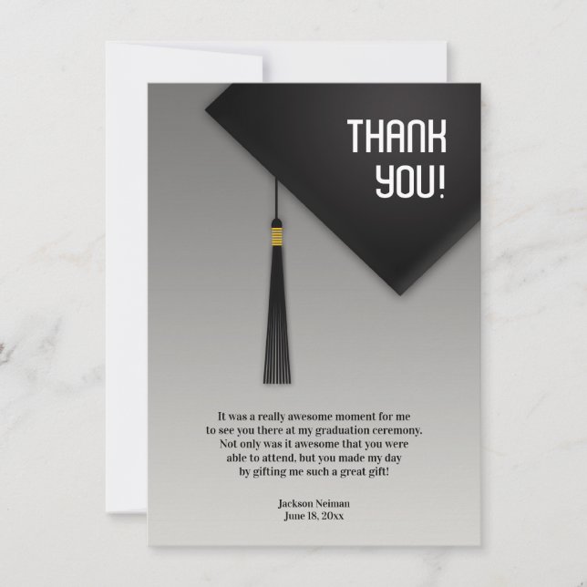 Thank You Graduation Black Hat (Front)