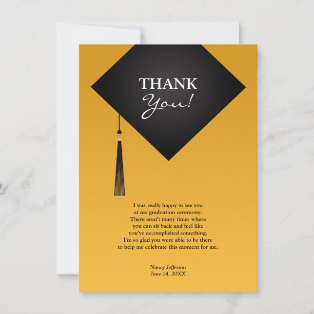 Thank You Graduation Black Hat Card (Front)