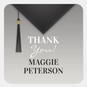 Thank You Graduation Black Hat Tassel Sticker