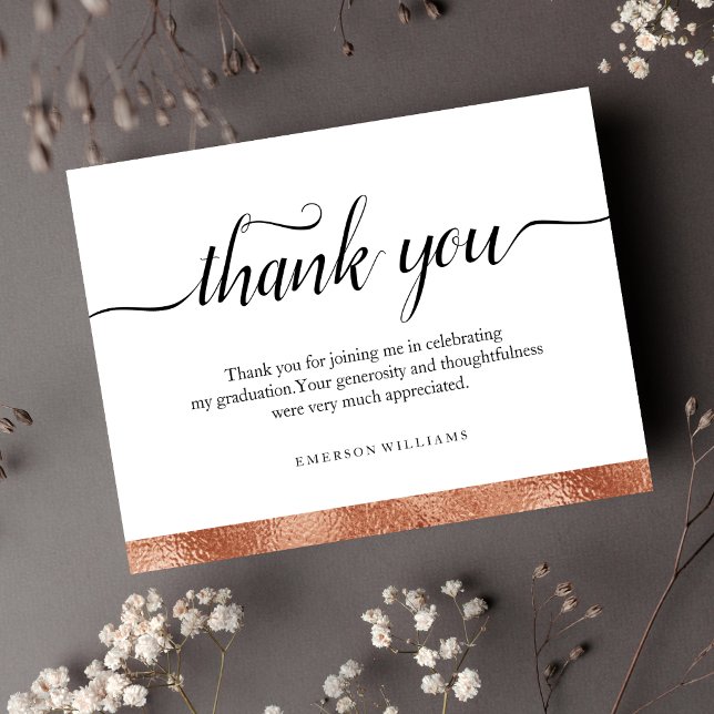 Thank You Graduation Gold Foil Thank you Note Card (Creator Uploaded)