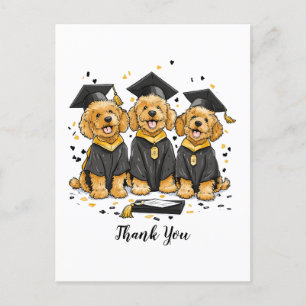 Thank You Graduation Goldendoodle Dogs Postcard