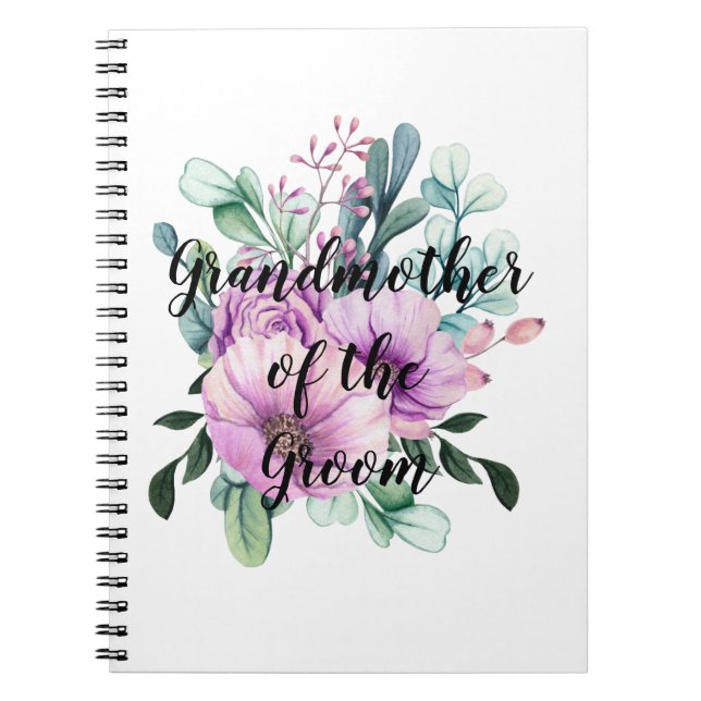 Thank You Grandmother Groom or Bride Purple Notebook (Front)