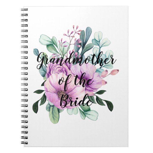 Thank You Grandmother of the Bride or Groom Purple Notebook (Front)
