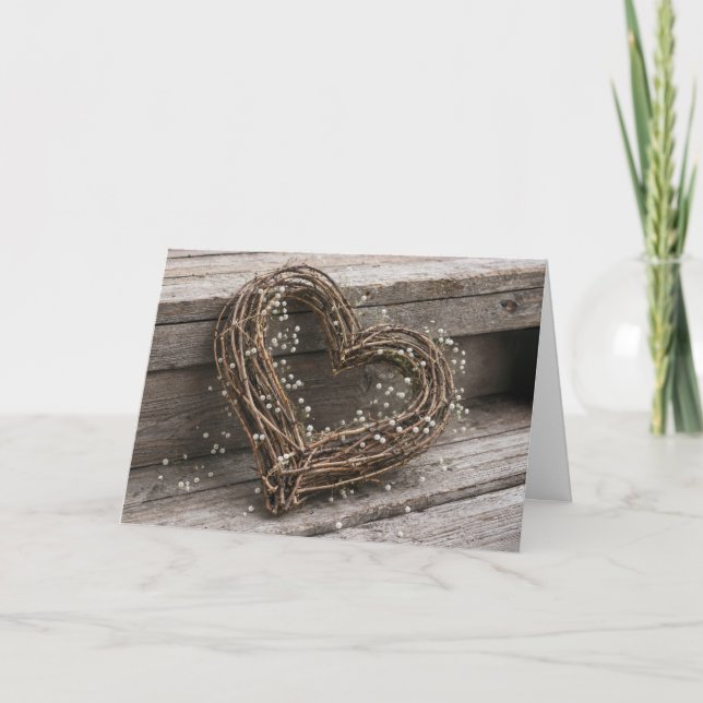 Thank You Grapevine Heart Wreath Card (Front)