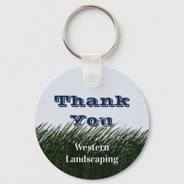 Thank you Grass Landscaping Customer Appreciation Key Ring (Front)