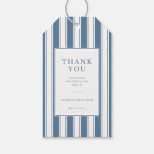 THANK YOU Grateful Blue Stripes Minimalist Gift Tags