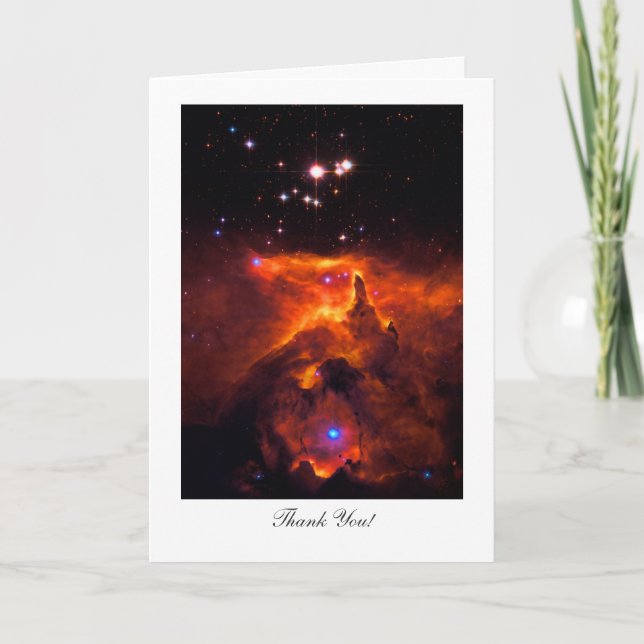 Thank You, Grateful, Star Cluster Outer Space Thank You Card (Front)
