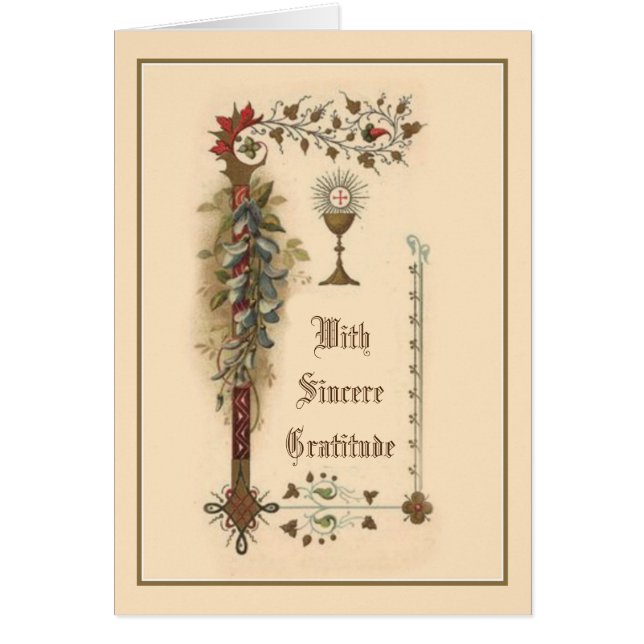 Thank You  Gratitude Catholic Priest Bishop Clergy (Front)