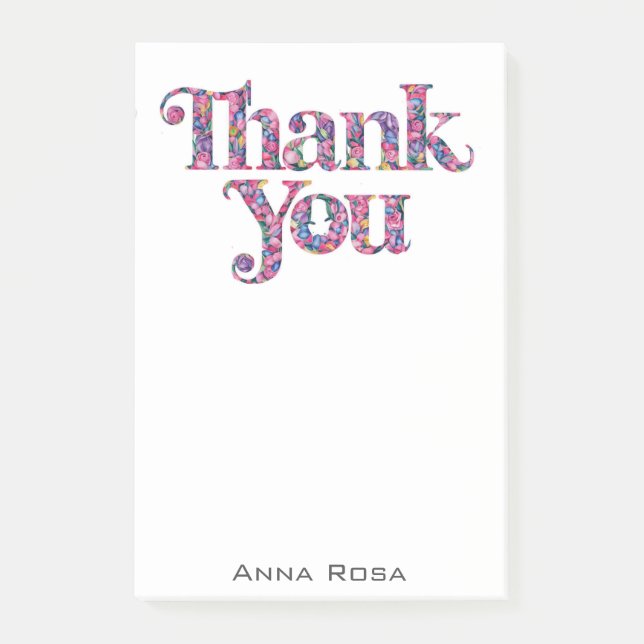 *~* Thank You Gratitude Floral Manifestation AP85  Post-it Notes (Front)