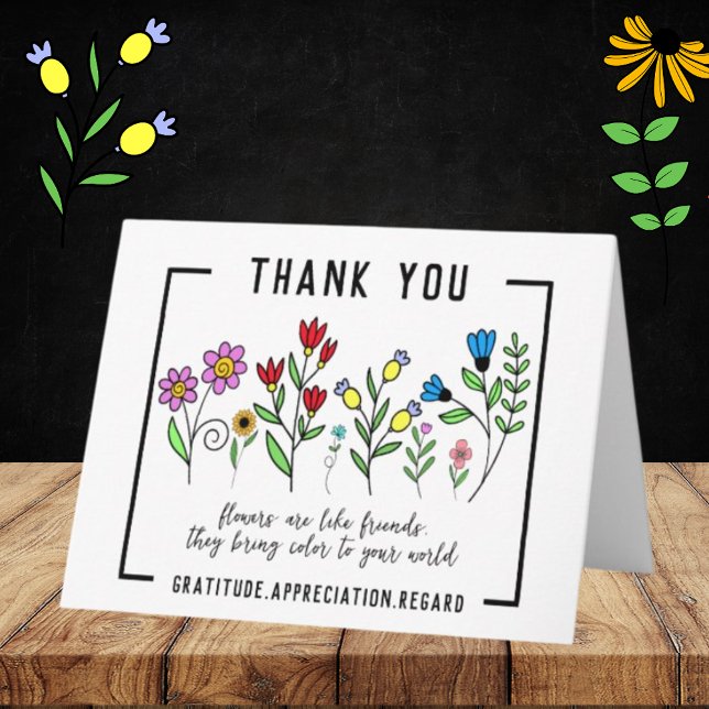 Thank You . Gratitude flower quote thank you card (Creator Uploaded)