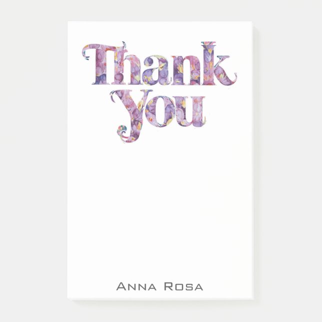 *~* Thank You Gratitude Manifestation Floral AP85  Post-it Notes (Front)