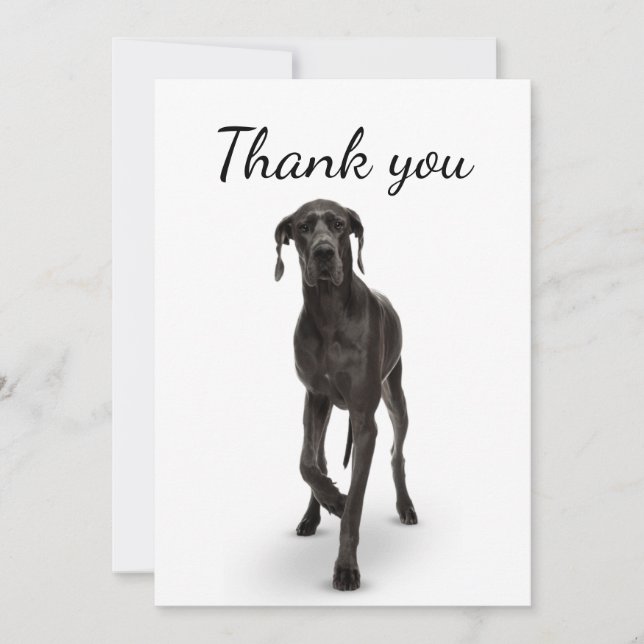 Thank You Great Dane Dog Pet Animal  Card (Front)