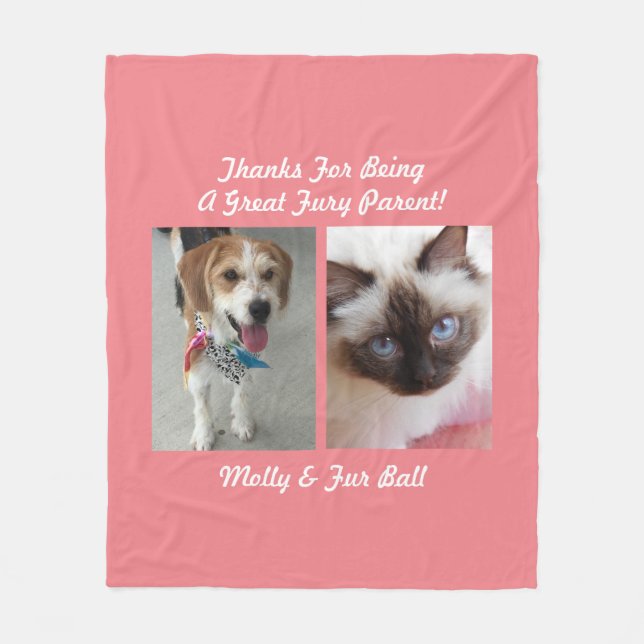 Thank You Great Fury Parent DIY Pet Message &Names Fleece Blanket (Front)