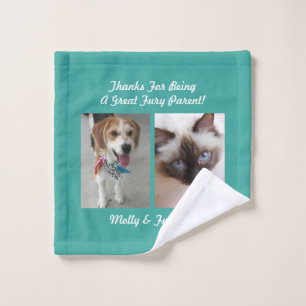Thank You Great Fury Parent DIY Pet Message &Names Wash Cloth
