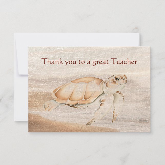 Thank you Great Teacher Fun Turtle Animal (Front)