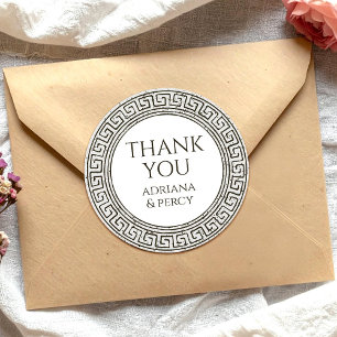 Thank You Grecian Party  Classic Round Sticker