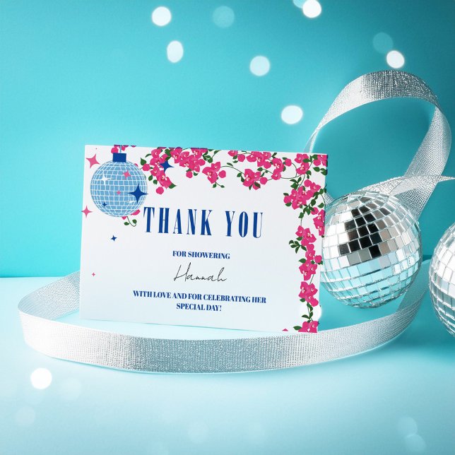 Thank you Greek Bougainvillea bridal shower card (Creator Uploaded)