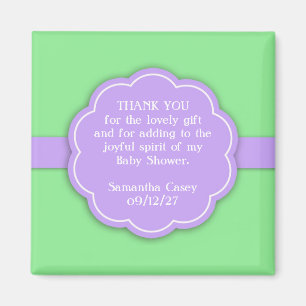 Thank You Green Baby Shower Favour Magnet