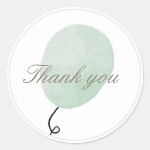 Thank You Green Balloon Sticker