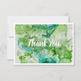 Thank You Green Flat Note Card 