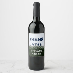 Thank You Green Grass and Sky Guest Appreciation Wine Label