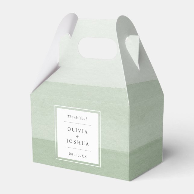 Thank You Green Wedding Favour Box (Front Side)