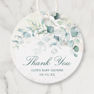 Thank You Greenery Eucalyptus Baby Shower Favour Tags