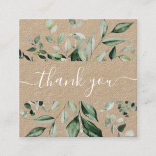 thank you greenery floral business square card
