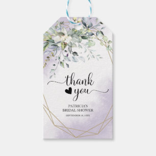 Thank You - Greenery Geometric Purple Lavender  Gift Tags
