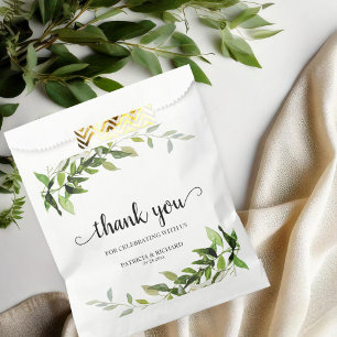 Thank You Greenery Wedding Favour Bags