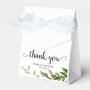 Thank You Greenery Wedding Favour Box