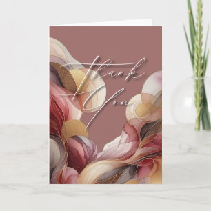 Thank You Greeting Card - Watercolor Abstract Geom