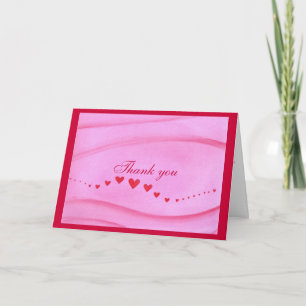 Thank you, greeting card, with wave of red hearts you card
