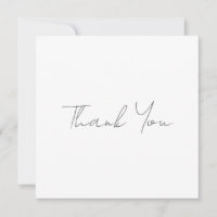 Thank You Grey Handwritten Classical Chic White
