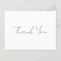 Thank You Grey Handwritten Classical Chic White